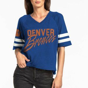 Junk Food Womens NFL Denver Broncos Loose Fit V-Neck Shirt New